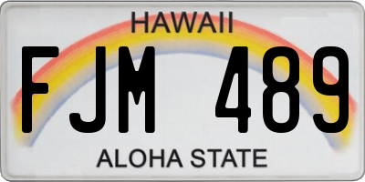 HI license plate FJM489