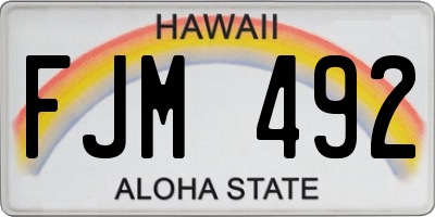 HI license plate FJM492