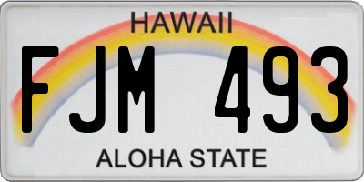 HI license plate FJM493