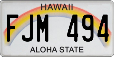 HI license plate FJM494