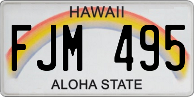 HI license plate FJM495