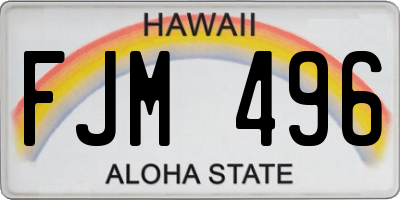 HI license plate FJM496