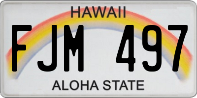HI license plate FJM497