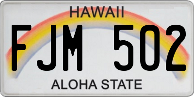 HI license plate FJM502