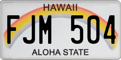HI license plate FJM504