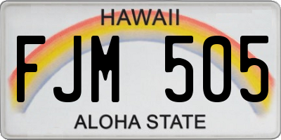 HI license plate FJM505