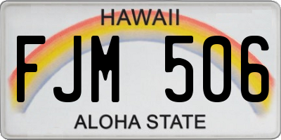 HI license plate FJM506
