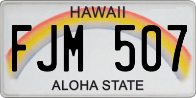 HI license plate FJM507