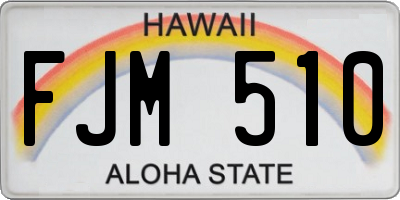 HI license plate FJM510
