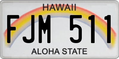 HI license plate FJM511