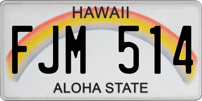HI license plate FJM514