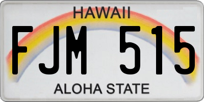 HI license plate FJM515