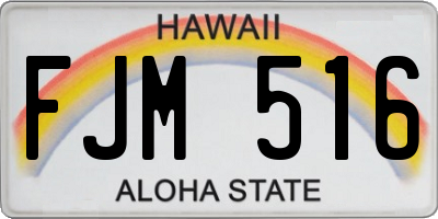 HI license plate FJM516