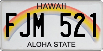 HI license plate FJM521