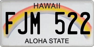 HI license plate FJM522