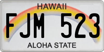HI license plate FJM523