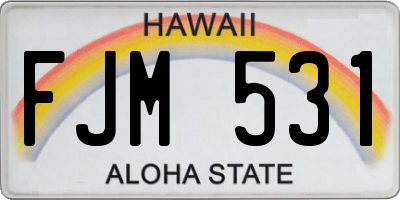HI license plate FJM531