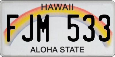 HI license plate FJM533