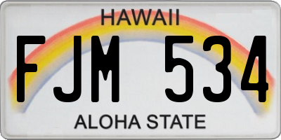 HI license plate FJM534