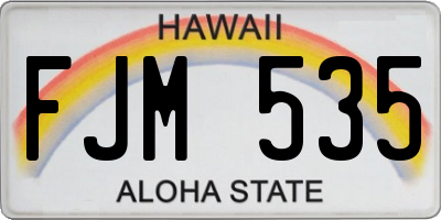 HI license plate FJM535
