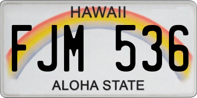 HI license plate FJM536