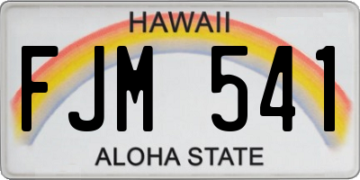 HI license plate FJM541