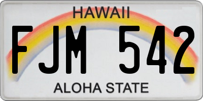 HI license plate FJM542