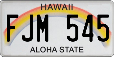 HI license plate FJM545