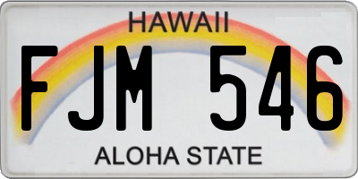 HI license plate FJM546