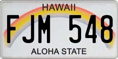 HI license plate FJM548