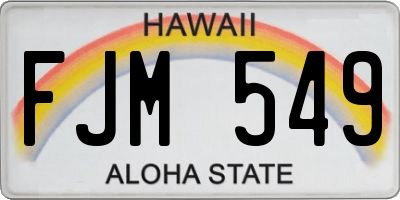 HI license plate FJM549