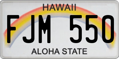 HI license plate FJM550