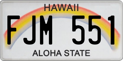 HI license plate FJM551