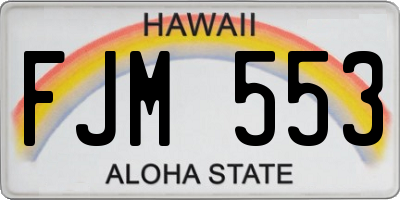 HI license plate FJM553