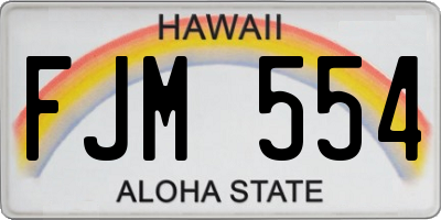 HI license plate FJM554