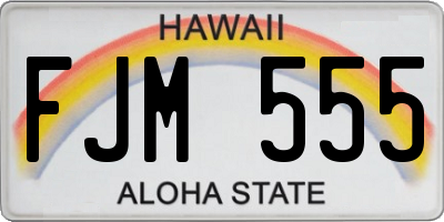 HI license plate FJM555