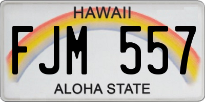 HI license plate FJM557