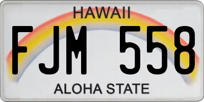 HI license plate FJM558