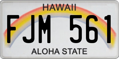 HI license plate FJM561