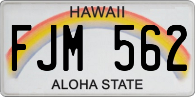 HI license plate FJM562