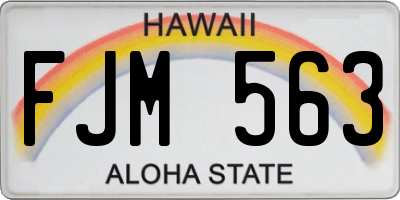 HI license plate FJM563