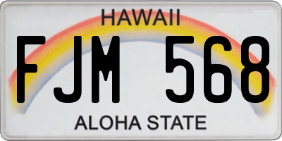 HI license plate FJM568