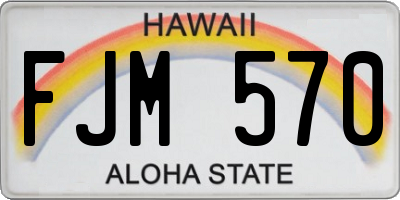 HI license plate FJM570