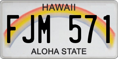 HI license plate FJM571