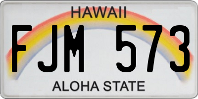 HI license plate FJM573