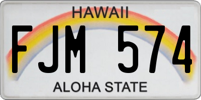 HI license plate FJM574