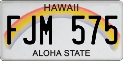 HI license plate FJM575