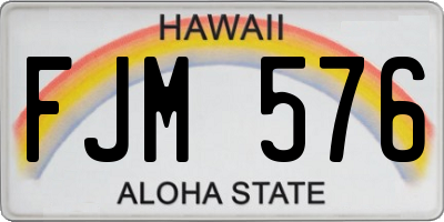 HI license plate FJM576