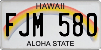 HI license plate FJM580
