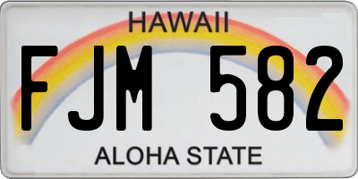 HI license plate FJM582